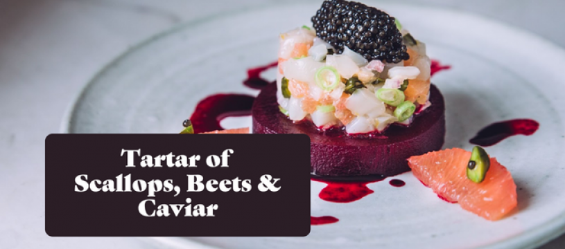 Scallop tartar, beetroot and caviar